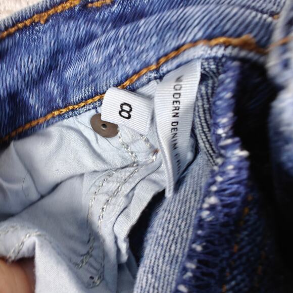 Loft Medium Wash Button Fly Modern Crop Jeans Size 8 Excellent - Picture 7 of 9